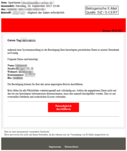 Phishing-Mails im Umlauf