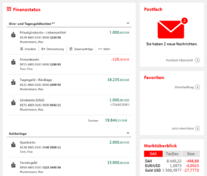 Finanzstatus im Online-Banking