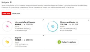 Budgets mit dem Finanzplaner verwalten