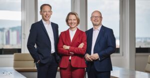 Das Vorstandsteam der Sparkasse Bielefeld besteht zukünftig aus Jennifer Erdmann, Stefan Dwilies und Dr. Jörn Stöppel.
