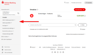 Nachdem ein Konto aufgerufen wurde, erscheinen in der Navigation alle verfügbaren Funktionen.